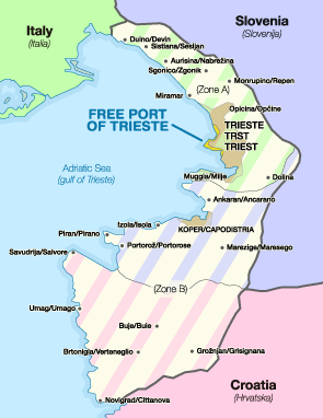 Map of the Free Territory of Trieste