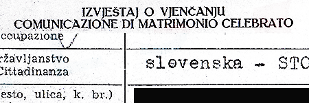 Marriage certificate, example n.1 – click to read