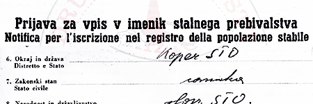 Registration to the civil registry, example n.1 – click to read