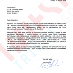 Letter from the Deputy (of the Italian parliament) Prodani