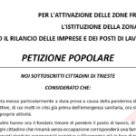PETIZIONE POPOLARE PER IL RILANCIO ECONOMICO DI TRIESTE E DEL SUO PORTO FRANCO