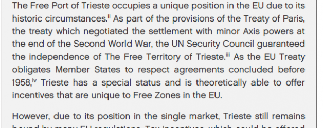 L’Inghilterra del brexit afferma l’esistenza del Territorio Libero di Trieste